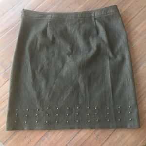 New York & Co. size 12 dark green denim like skirt
